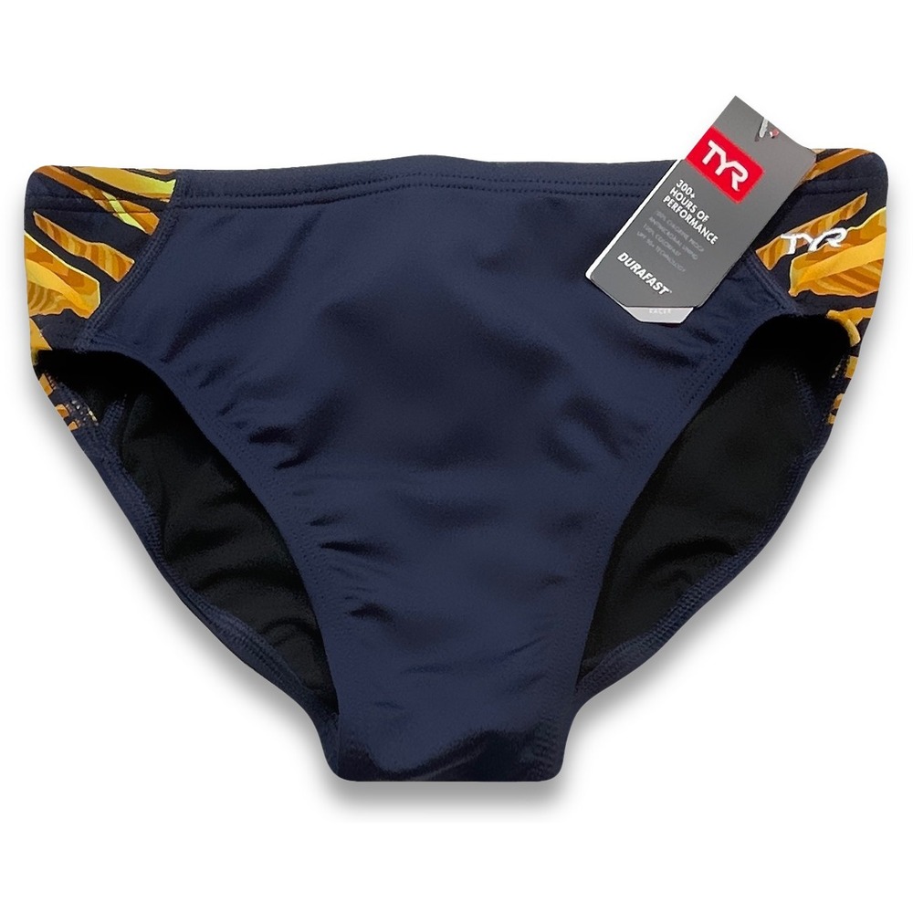 TYR Bravos Blade Splice Racer Swimsuit - NWT Mens 32 -‎ Navy / Multi - #45018-E2